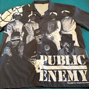 Public Enemy AOP button down Casual Shirt by create.bootleg , XL , $27